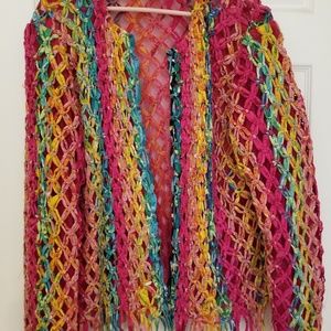 JL Studio multi color jacket pink, teal, yellow